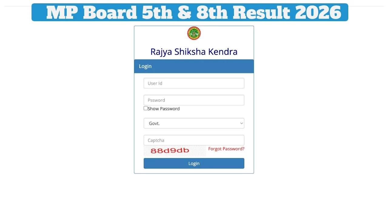 MP Board 5th & 8th Result 2026 Released: Check Scorecard, Pass Percentage & Download Guide