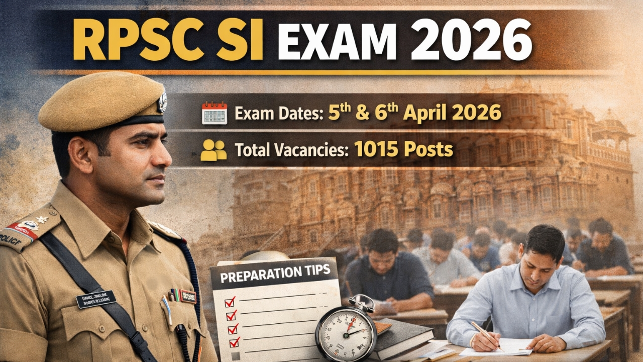 RPSC SI Exam City Details 2026 Out: Check Sub Inspector & Platoon Commander Exam City for 5–6 April Exam